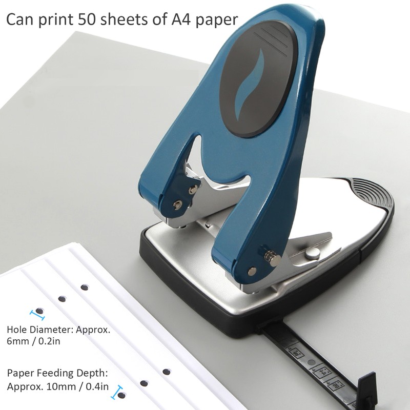2Hole Punch 50 Sheets Manual LaborSaving Thicken Heavy Duty Office
