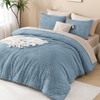 Andency Greyish Blue Oversized King Comforter 128''x120'', 3 Pieces Soft
