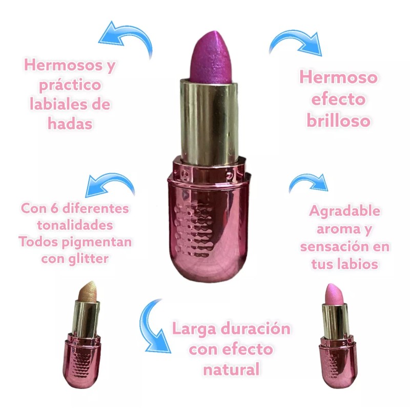 Romantic Rain Labial De Hadas Holográfico Diferentes Tonos Lipstick 24pz