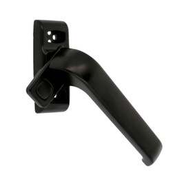 Amig - Locking Handle for Doors and Windows Mod. Gamma | 122 x 70 mm | Rosette | Right | Interior Doors and Windows | No Square | Black Aluminium