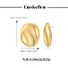 ENSKEFEN Gold Statement Chunky Stud Earrings for Women Geometric Oval