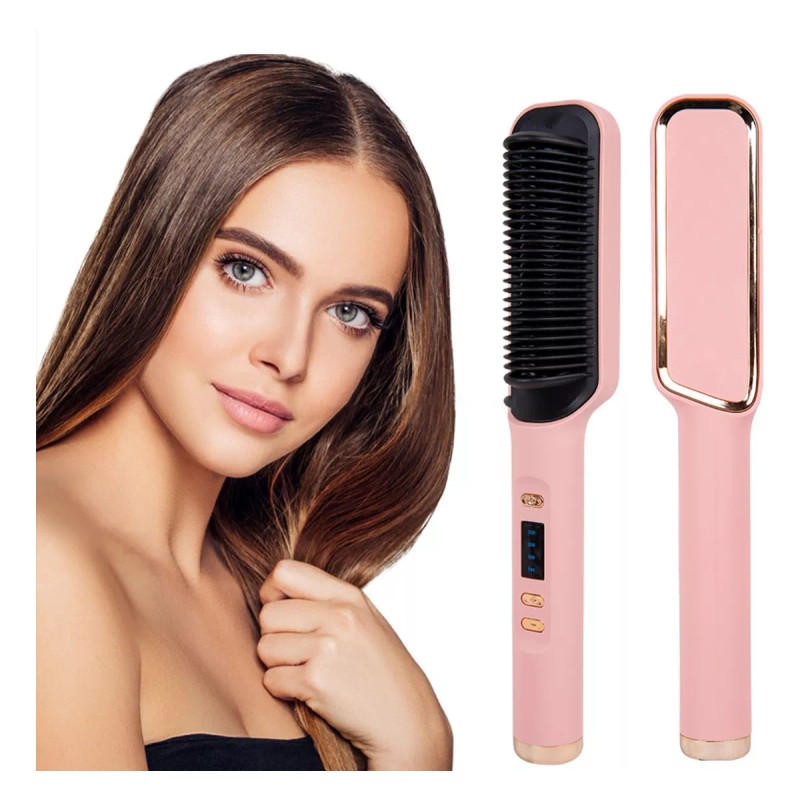 Plancha De Pelo 2 En 1, Peine Caliente, Alisador Y