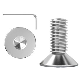 ORTAVA Pack of 20 M5 x 10 Countersunk Screws Flat Head Screws Hexagon Socket Stainless Steel A2 V2A Full Thread with Allen Keys