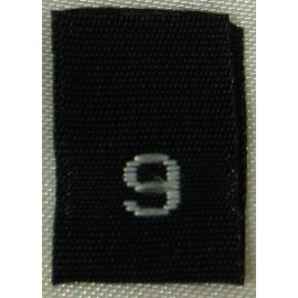 Sean Label 500 PCS BLACK WOVEN SEWING CLOTHING LABELS, SIZE TAGS - SIZE 9 - NINE