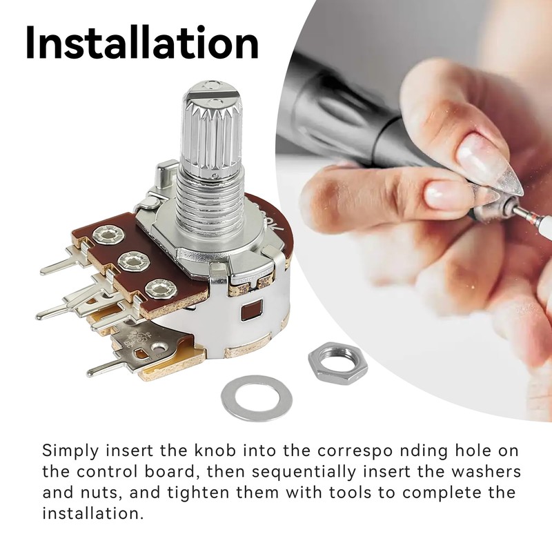 HUTUDAN B20K Speed Knob Fits - Replacement Nail Drill for