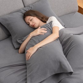 Berkshire Blanket Luxury Soft Microfleece Twin Sheet Set, Warm and Durable, All Season Sheet (Twin, November Rain)