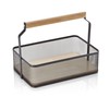 WAS Germany Storage basket made of powder-coated metal with wooden