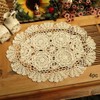 kilofly Crochet Cotton Lace Placemats Doilies 4pc, Oval, Beige, 12