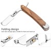Retro Wood Handle 10pcs Blade Head Shaving Razor Folding Shaver