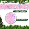 KIMOBER 20 Ft Christmas Tinsel Garland, Iridescent Pink Metallic Garland