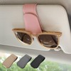 Ompellus 2 Pack Magnetic Leather Sunglass Holder, Eyeglass Hanger Clip