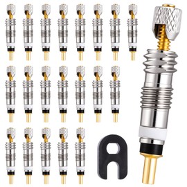 21Pcs Professional Brass Presta Valve Core & Stem - Leak-Proof Valve cores and Remover Tool Universal for Tubeless Road/MTB Bike Tires (Upgrade)