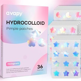 Pimple Patches Blue Pink Star Moon Flower 12MM 36PCS Hologram