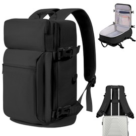 VOESLD for Ryanair Cabin Bags 40x20x25, Carry on Bags Airport Travel Backpack Cabin Size Flight Suitcase Underseat Airplanes Hand Luggage for Wizzair, Vueling, Eurowings (Black)