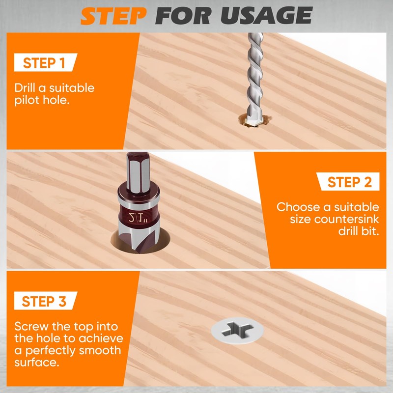 5PCS Countersink Drill Bit Set, 82 Degree Premium HSS Counter