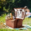 Juvale Picnic Basket for 4 People - 18.1 x 12.2