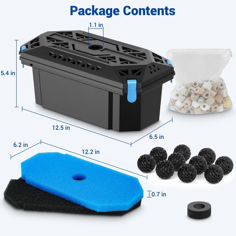 NFESOLAR Pond Filter for Outdoor Ponds, Filter Box with Filter