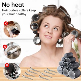 （28PCS）NEDLON Hair Roller with Clips Hair Curler Roller in 4 Different Sizes 64m 48mm 36mm 25mm, 28PCS No Heat Hair-friendly Hair Roller for Long Medium Short Hair, Hair Rollers for Salon Home Hairdressing
