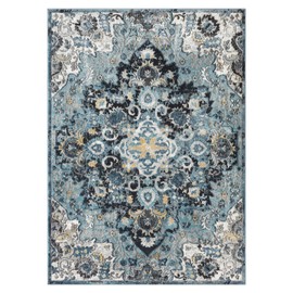 LUXE WEAVERS Moroccan Medallion Blue 4x5 Area Rug