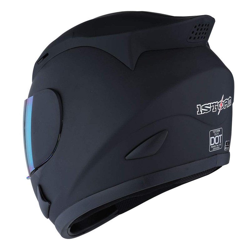 1Storm Motorcycle Bike Full FACE Helmet Mechanic MATT Black; Size