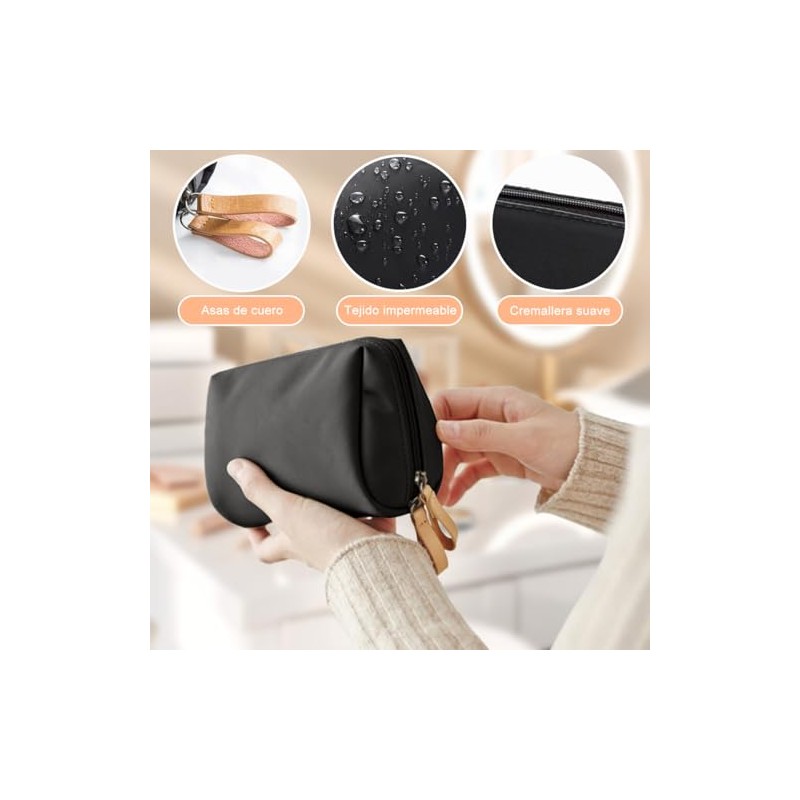 2pzs Cosmetiquera de Viaje, 16×10cm Bolsa de Maquillaje para Mujer,