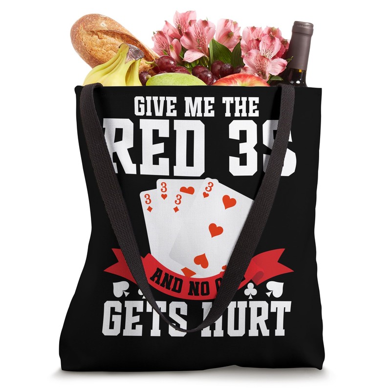 Canasta Player Red 3s Cards with Point Values Canasta Tote
