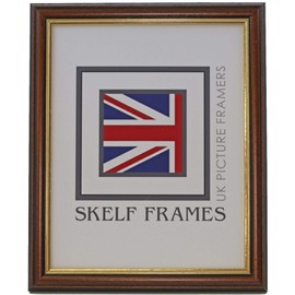 Skelf Frames 10 x 8 Inches Picture Photo Frame in Dark Wood with Gold Inlay Solid Wood with Glass Hand made in Yorkshire (Multiple Sizes)