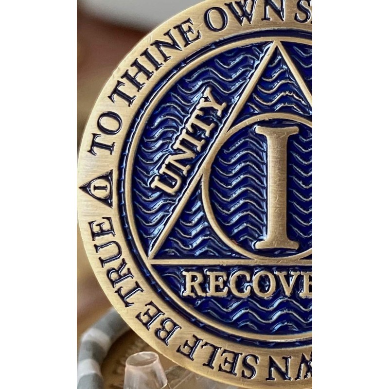1 Year AA Medallion Reflex Antique and Blue Color Bronze