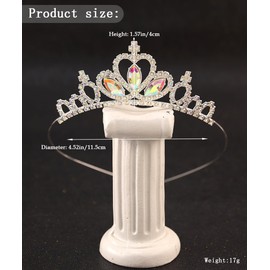 Yheahin Sparkly Princess Crystal Tiara and Crown Rhinestone Cross Birthday Tiara Bride Wedding Costume Hair Accessories for Girls (Silver and color)