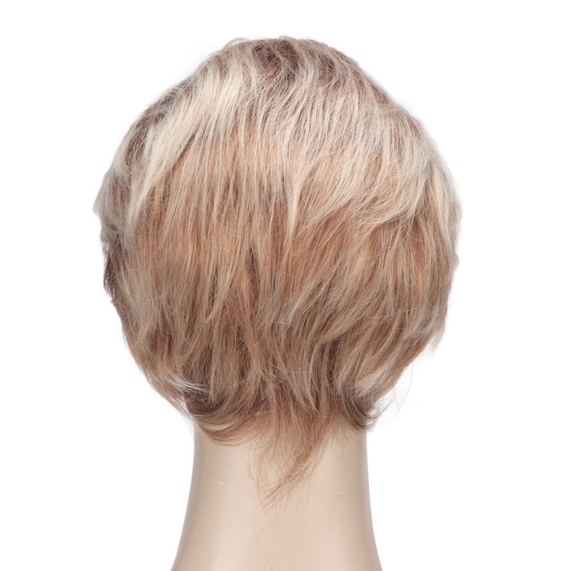 Woman Short Wig Synthetic Layered Straight Fluffy Heat Resistant Soft