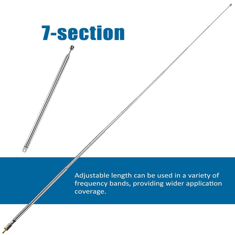 VooGenzek 2 PCS 100cm 7 Section Replacement Telescopic Aerial Antenna,