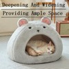 Cozy Mouse Ear Pet Cave Bed Ultra-Soft Gray Plush cave