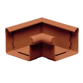 INEFA Gutter Angle 90 Degree Box-Shaped Inner Angle PVC NW68 / 68 mm Brown Bead Inside, Connector Gutter Accessories, Made in Germany