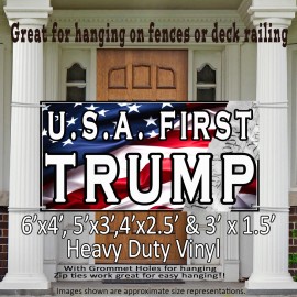 My Patriots Closet USA FIRST~TRUMP Large Heavy duty America First MAGA #47 banner yard sign - 5ft x 3ft