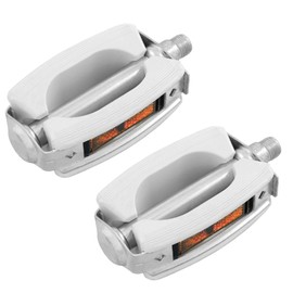 513445bl Retro Vintage Classic Bike Pedals with Rubber Block and Bearings White