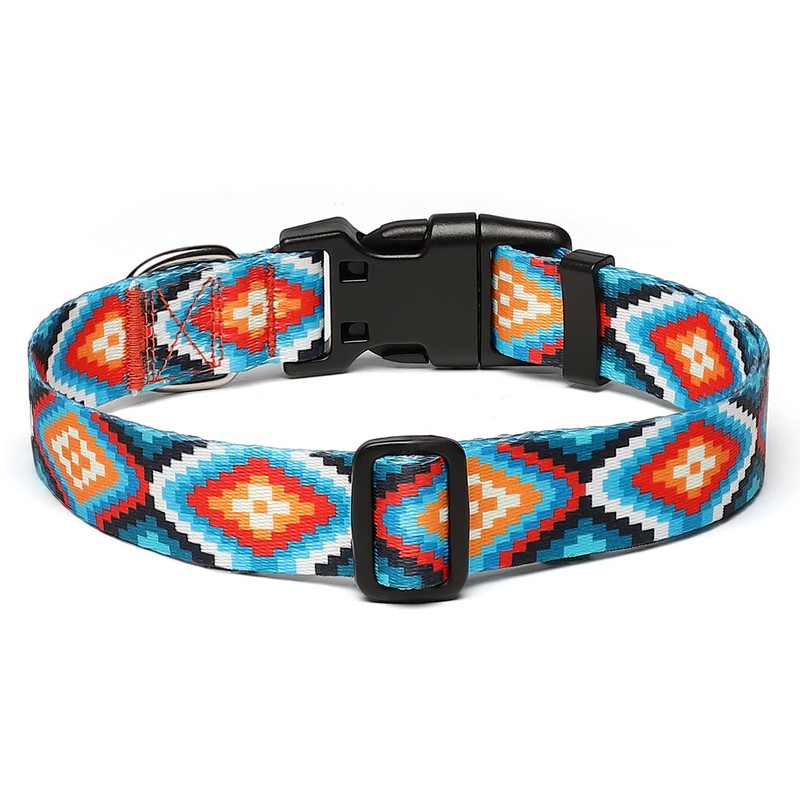 Suredoo Adjustable Nylon Dog Collar with Patterns, Soft Comfy Pet