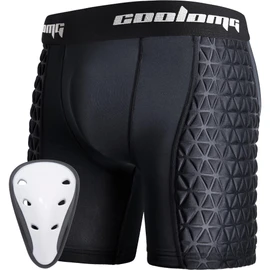 COOLOMG Mens Padded Baseball Sliding Shorts with Groin Cup Athletic Protector Shorts for Baseball,Softball,Hockey,Lacrosse Black XL
