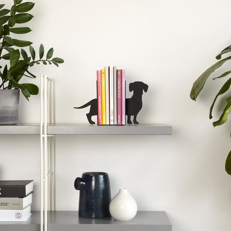 Balvi Bookend Teckel Colour black Dog shaped Support for books