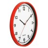 MPM Quality Design Plastic Wall Clock, Red/White, Quartz Stepper Motor,