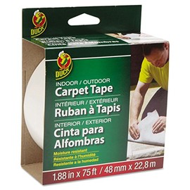 Duck Brand Indoor/Outdoor Carpet Tape, 1.88-Inch x 75 Feet, Single Roll, White (442062)