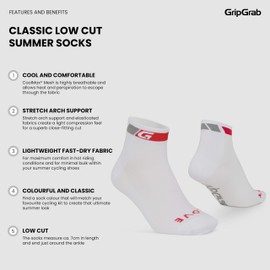 GripGrab Classic Low Cut Single & Multipack Short Summer Cycling Socks Bicycle Road Mountain-Bike Indoor Spinning Sock