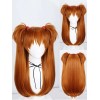 Caracterización Luna Peluca Asuka Langley Evangelion Cosplay Naranja Con Clips
