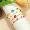 Colorful Daisy Flower Beaded Bracelet Of Women Seed Bead Dainty