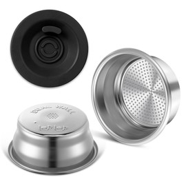 Dunkive 54mm Dual Wall Portafilter Basket Compatible with Breville Espresso Machines BES860XL/11.41, BES870, BES880, BES875, 18 22g Capacity Two Cup Dual Wall Filter Replacement(Black Cleaning Disc)
