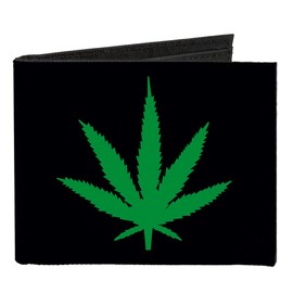 Buckle-Down Men's Standard Canvas Bifold Wallet Weed, 4.0" x 3.5"