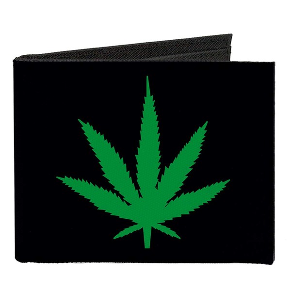 Buckle-Down Men's Standard Canvas Bifold Wallet Weed, 4.0" x 3.5"
