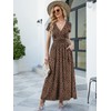 ANRILITA Maxi Dress for Women Wrap V Neck Short Sleeve