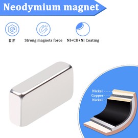 Aenienoe 100Pack Magnets Strong N52 Neodymium Magnet Bar Flat Fridge Magnets for Crafts Whiteboard Board Rectangular Magnet 6x3x1.5mm