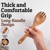 PriorityChef Premium Wooden Salad Servers - Handcrafted Teak Wood Spork