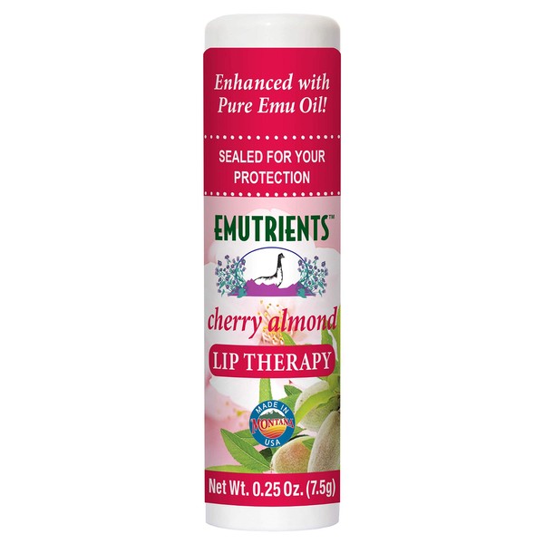 Montana Emu Ranch - Lip Therapy Lip Balm - 0.25 Ounce - Cherry Almond Flavor - Made with Pure Emu Oil